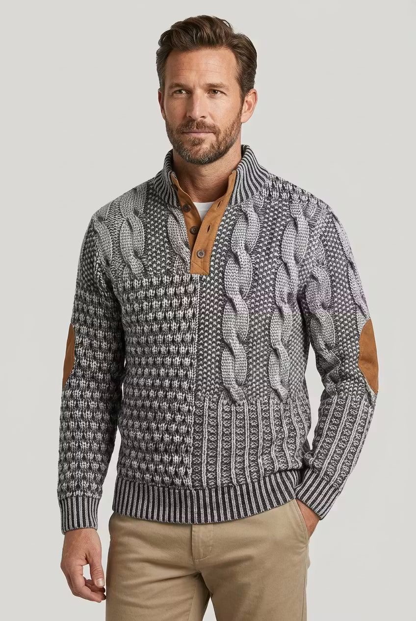 Textured Cable Knit Men’s Pullover