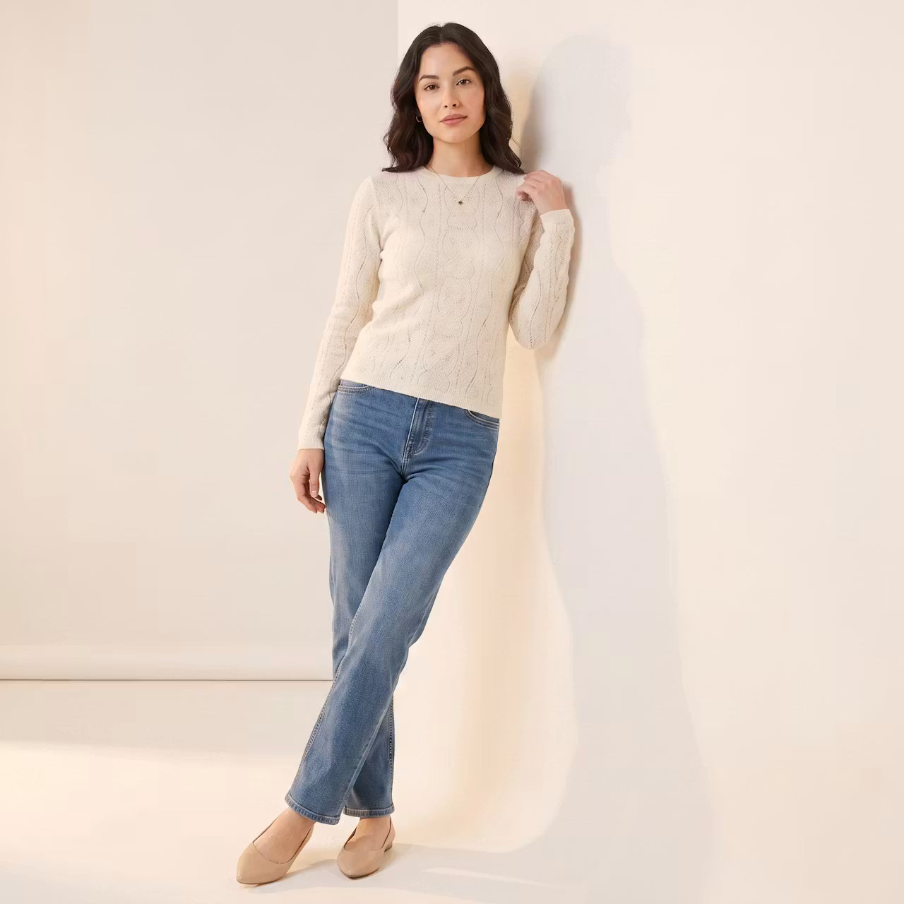 Alina Pointelle Gebreide Top