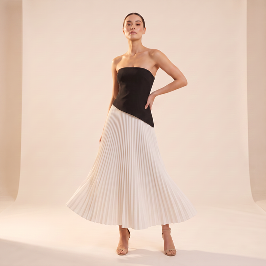 Monochrome Line mouwloze maxi-jurk