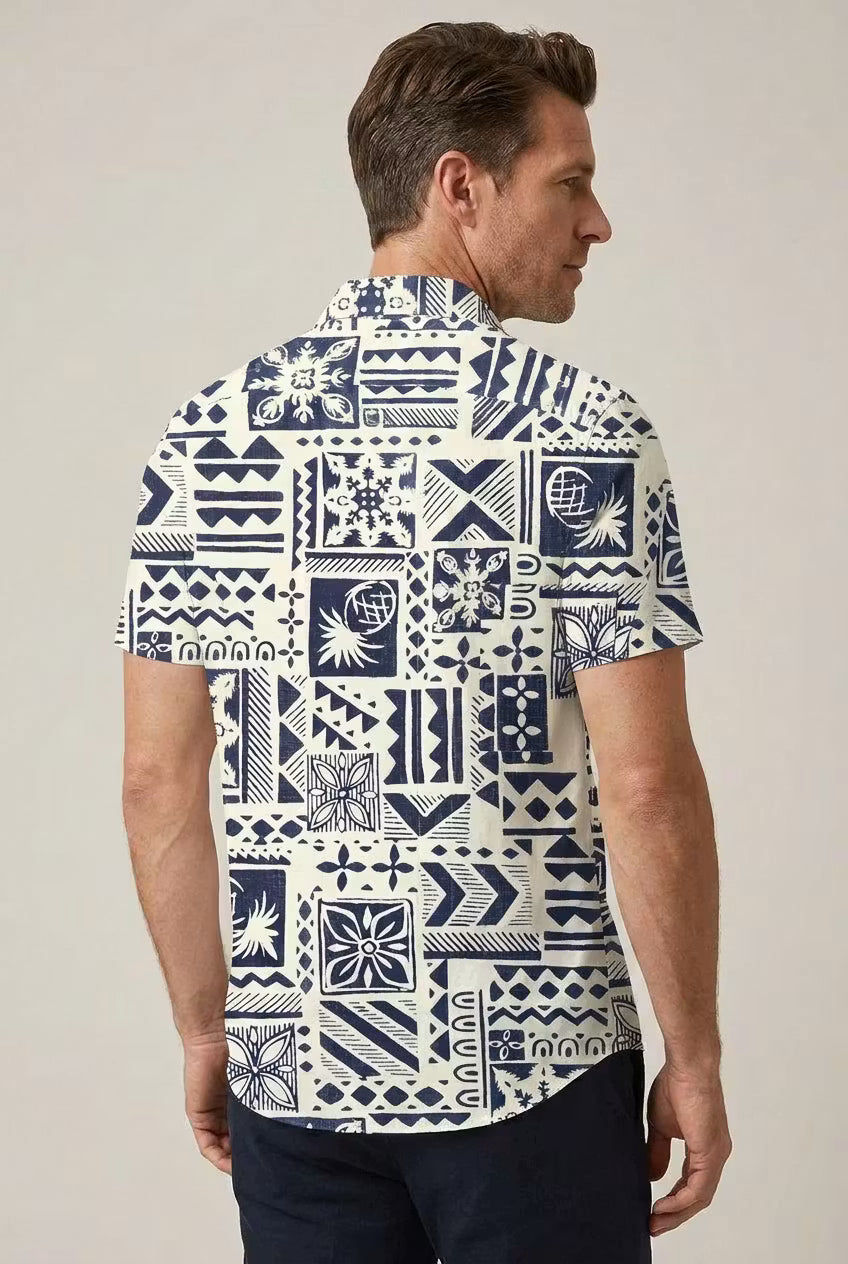 Tidal Mosaic Camp Shirt