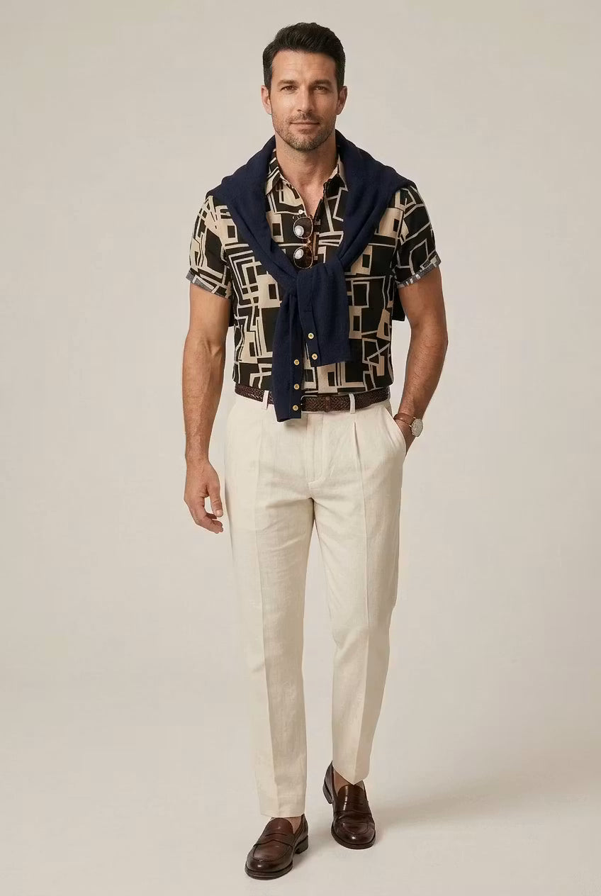 Monarch Geometric Camp Shirt