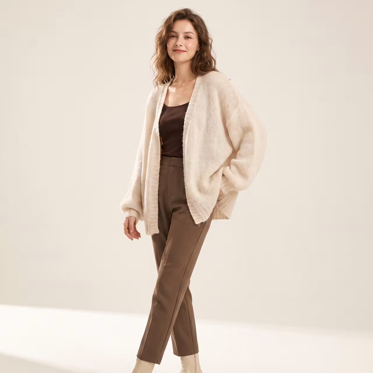Mara Gebreid Vest met Ruime Pasvorm