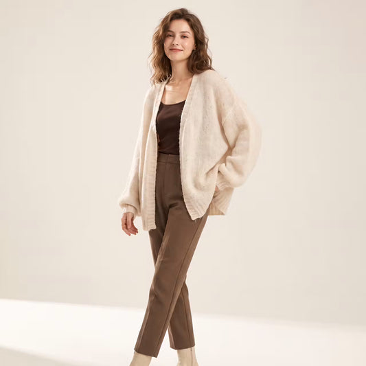 Mara Gebreid Vest met Ruime Pasvorm