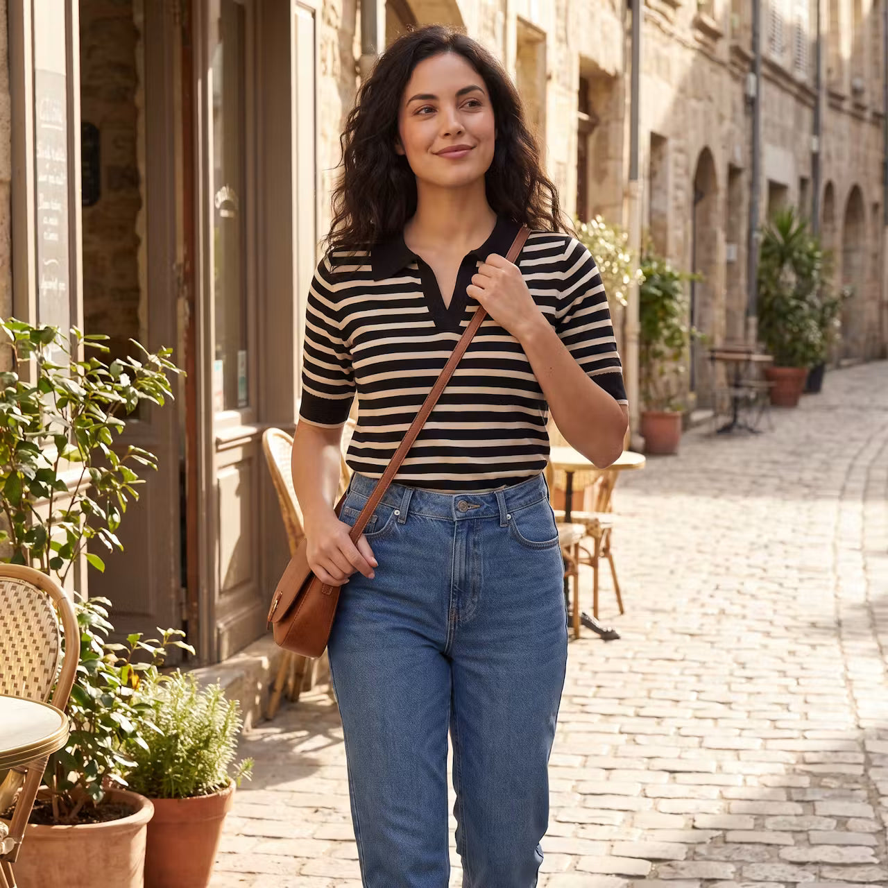 Lotte Gestreepte Polotop