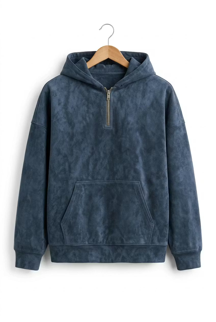 Stonewash Half Zip Hoodie