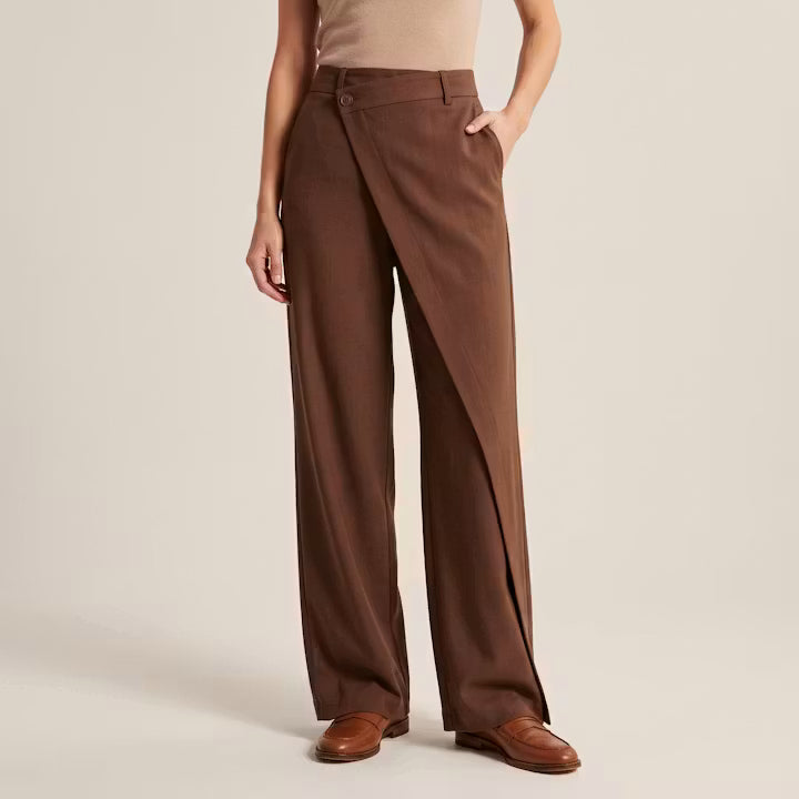 Sloane asymmetrische broek met wijde pijpen