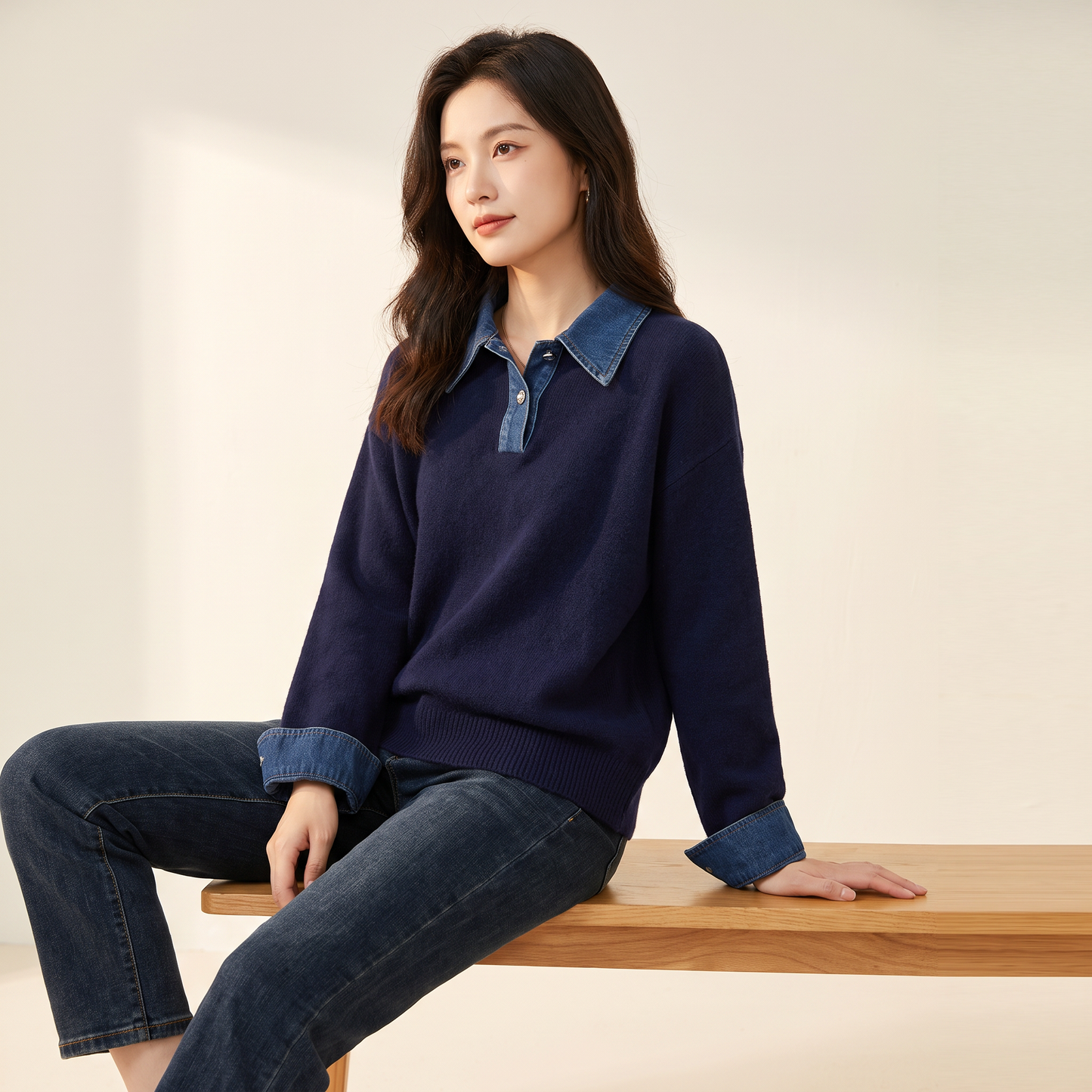 Celeste pullover met prinsessenmouwen