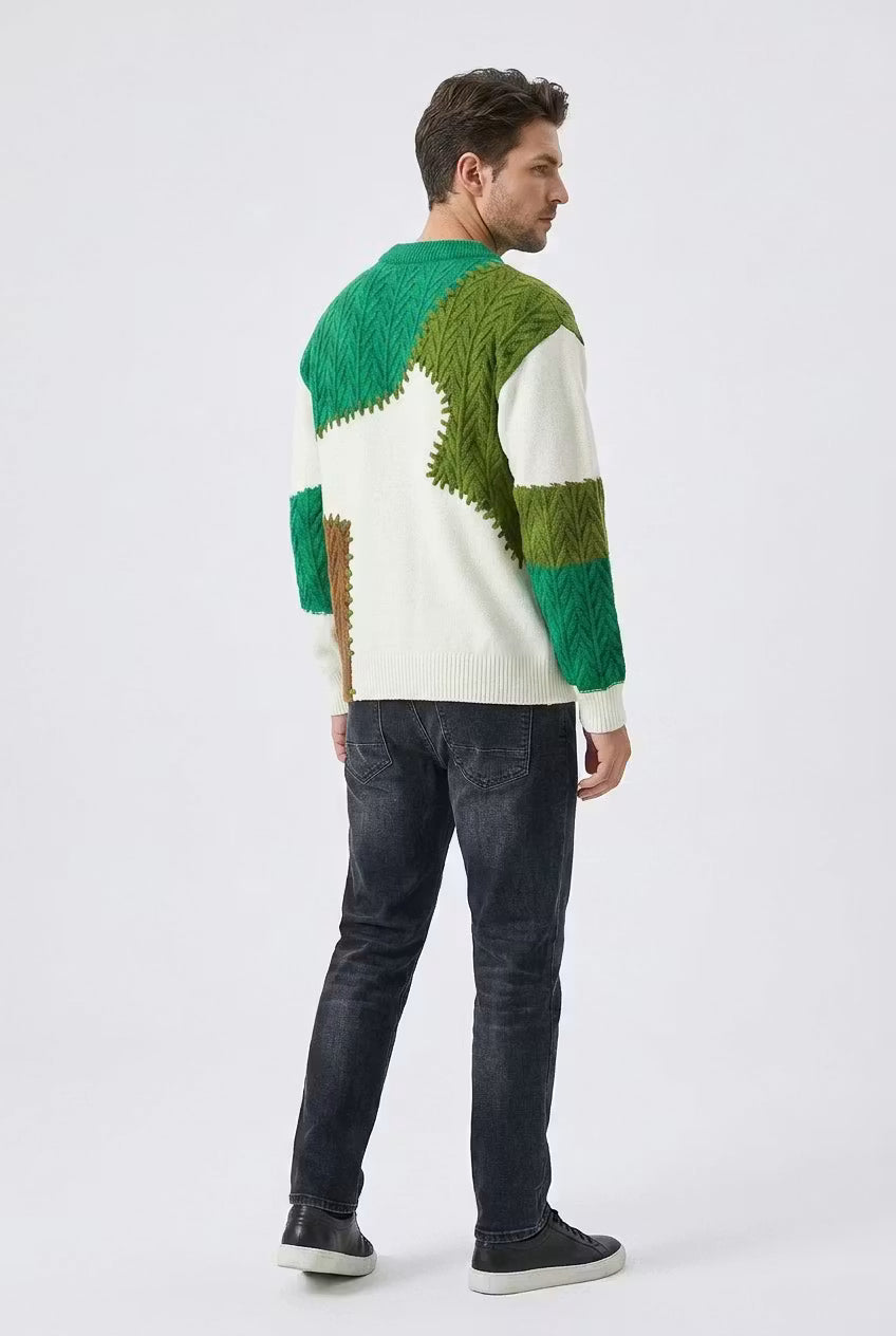 Evergrove Patchwork Knit Sweater