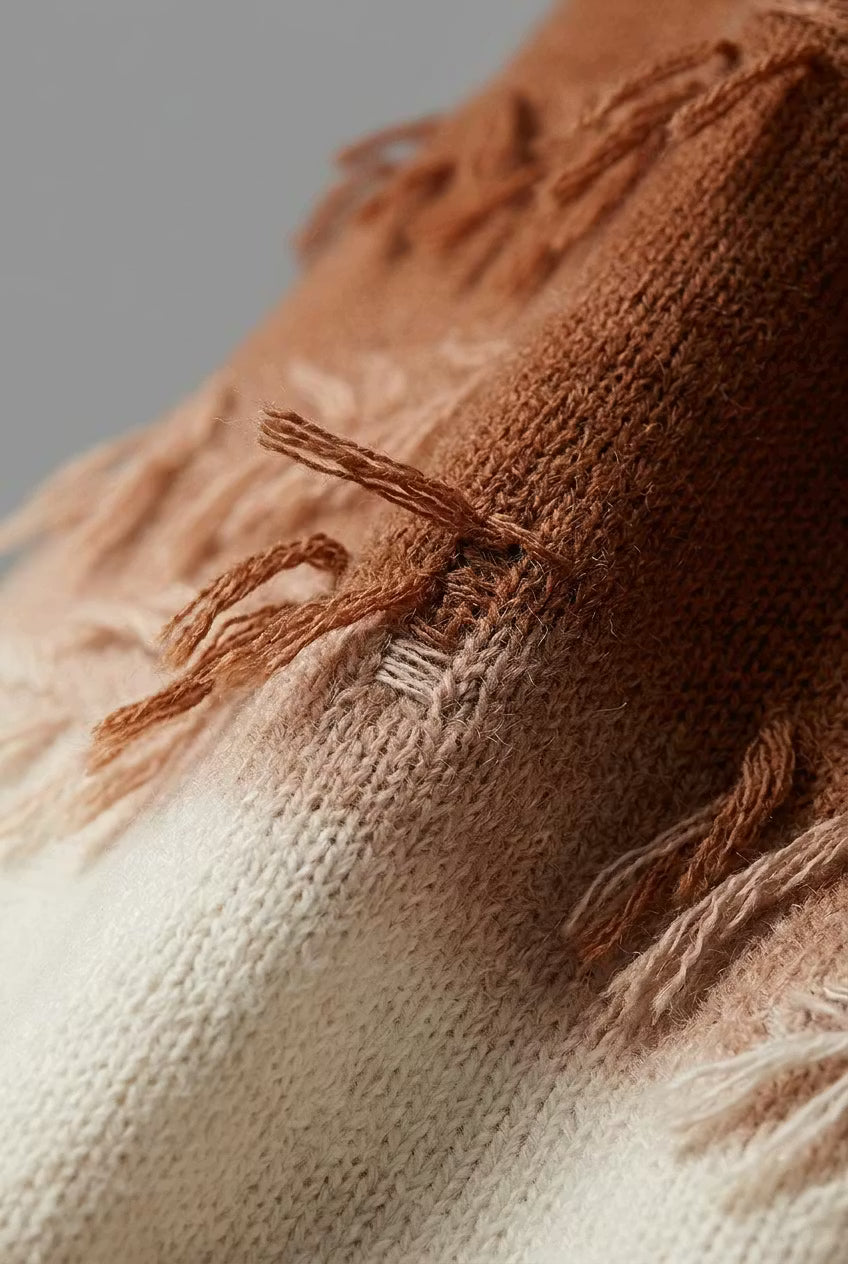 Cedar Fade Distressed Knit Sweater
