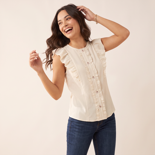 Coastline wit vest met losse pasvorm