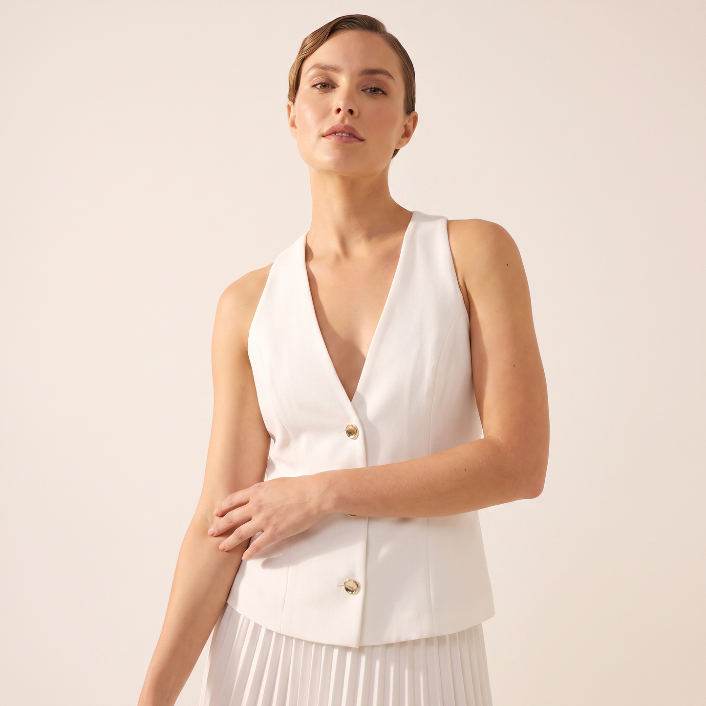 Eleni set met geplooide rok