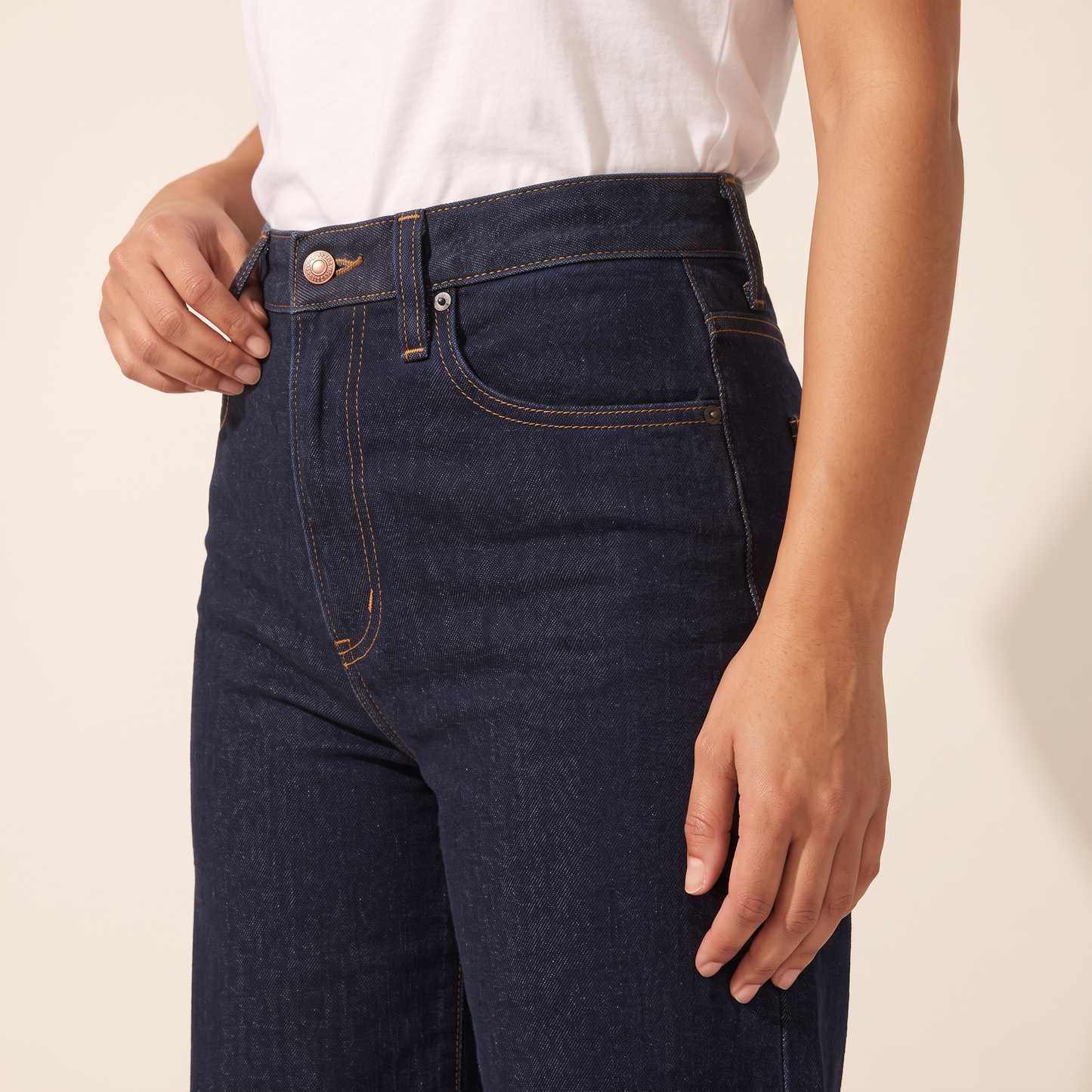 Noir Wash denimbroek met wijde pijpen