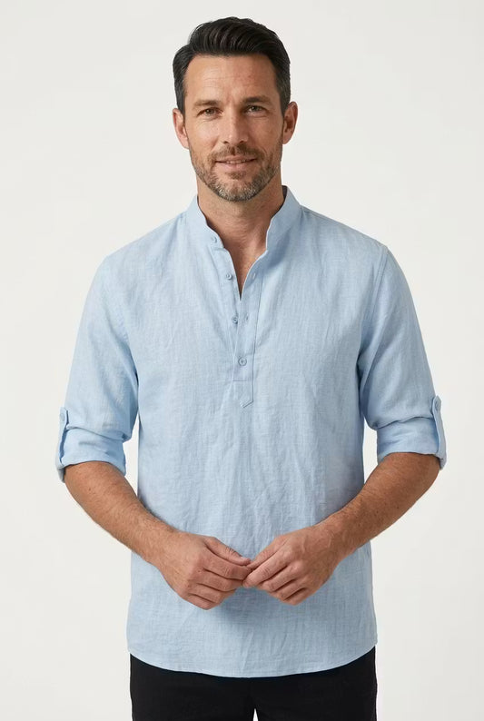 Camisa cuello mao Carlos
