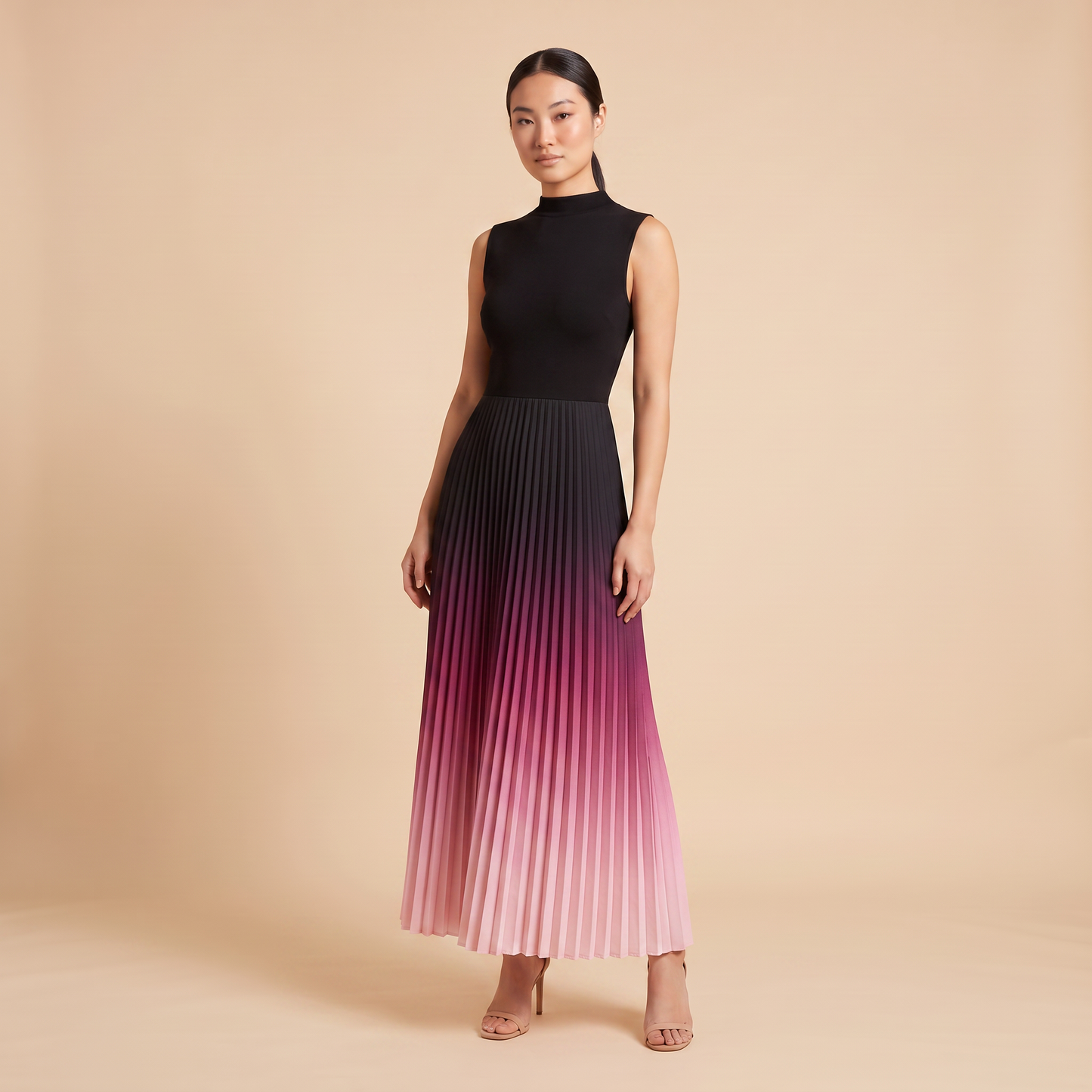 Horizon geplooide maxi-jurk