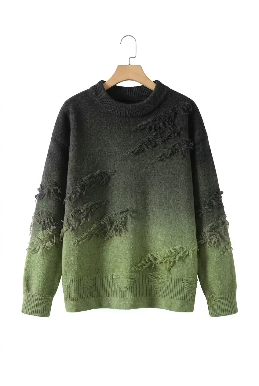 Cedar Fade Distressed Knit Sweater