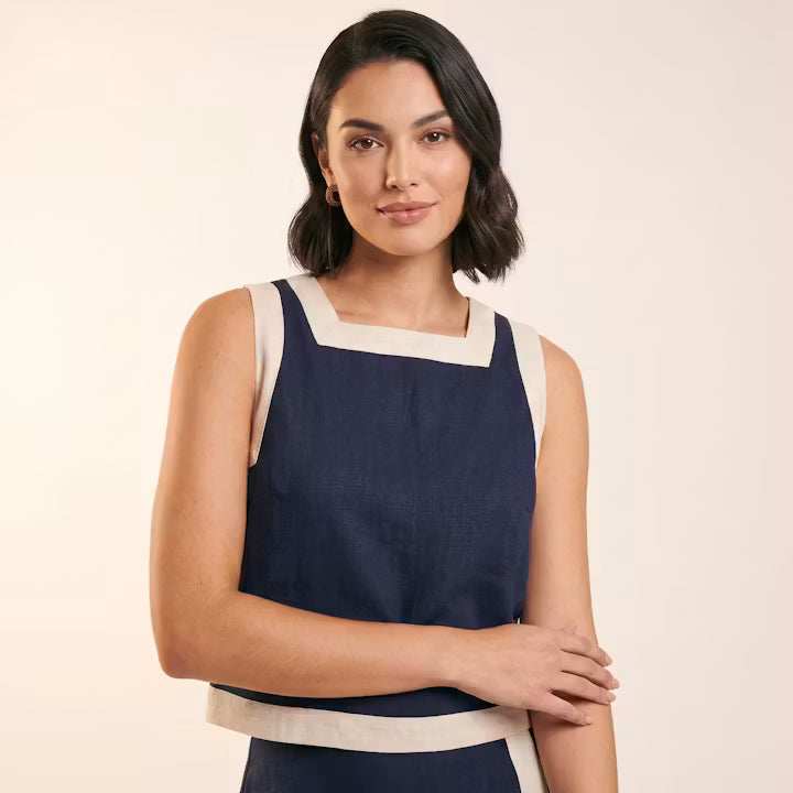 Camille set met contrastrand