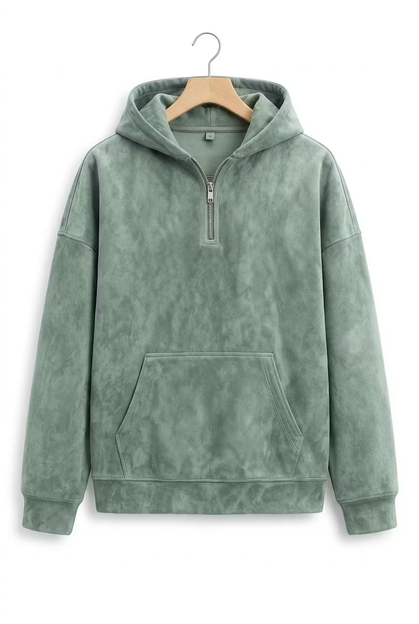 Stonewash Half Zip Hoodie