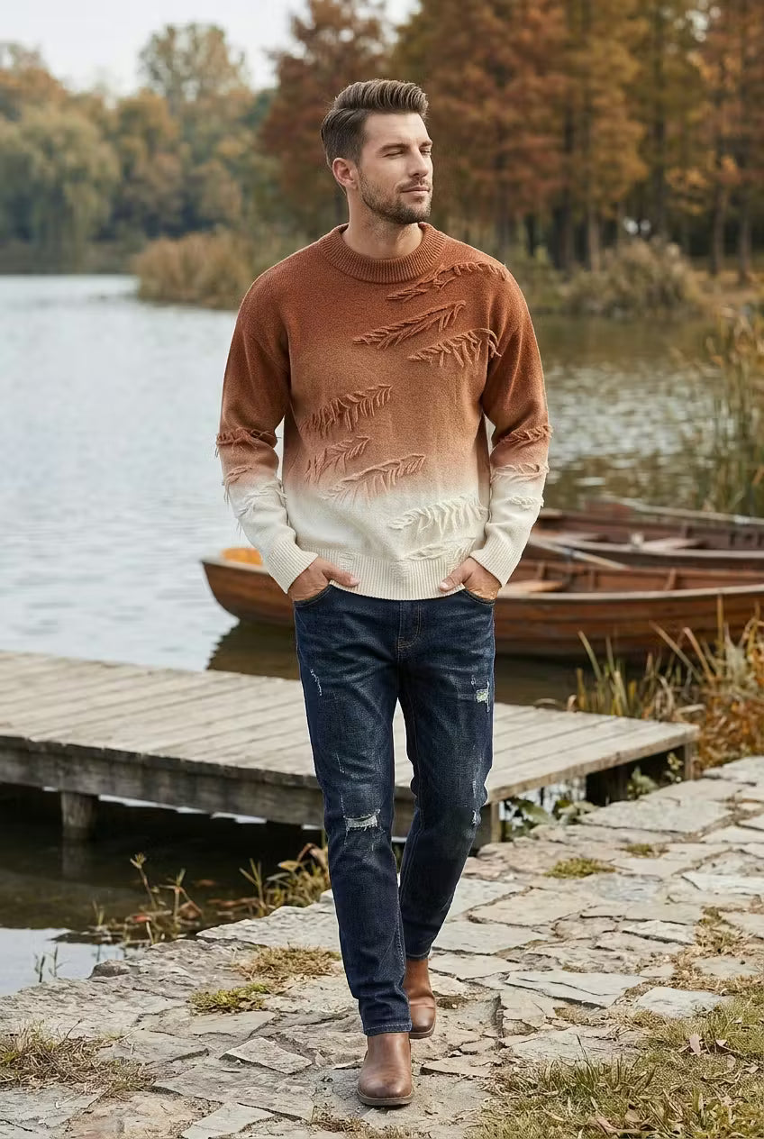 Cedar Fade Distressed Knit Sweater
