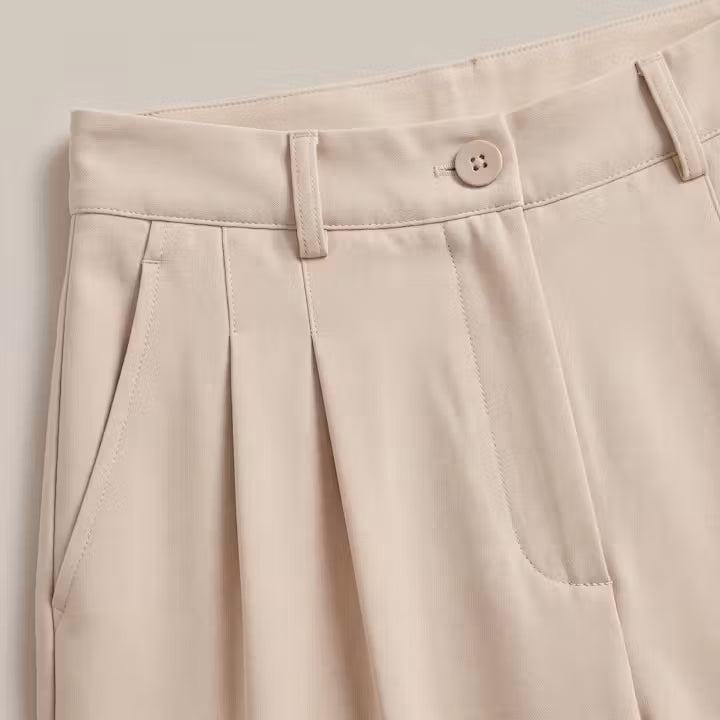 Elara geplooide broek met wijde pijpen