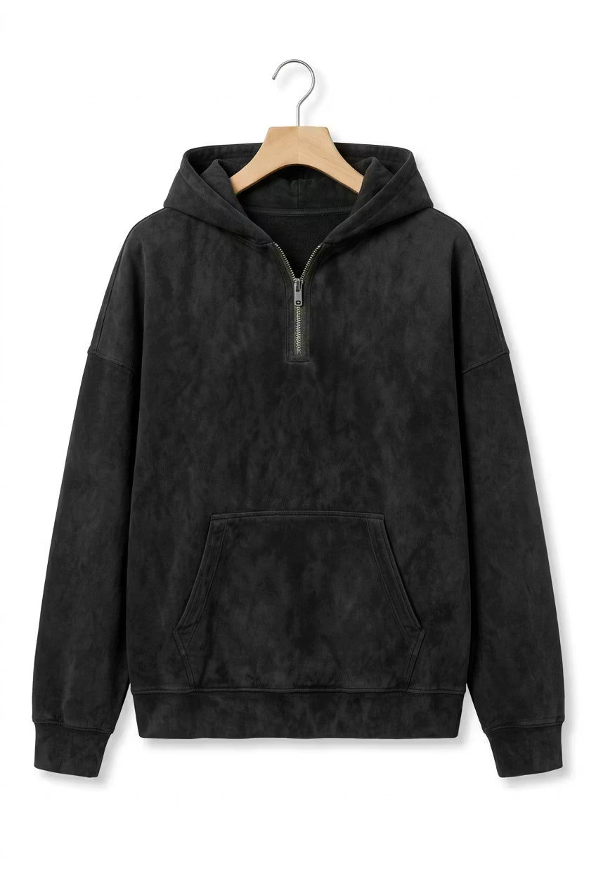 Stonewash Half Zip Hoodie