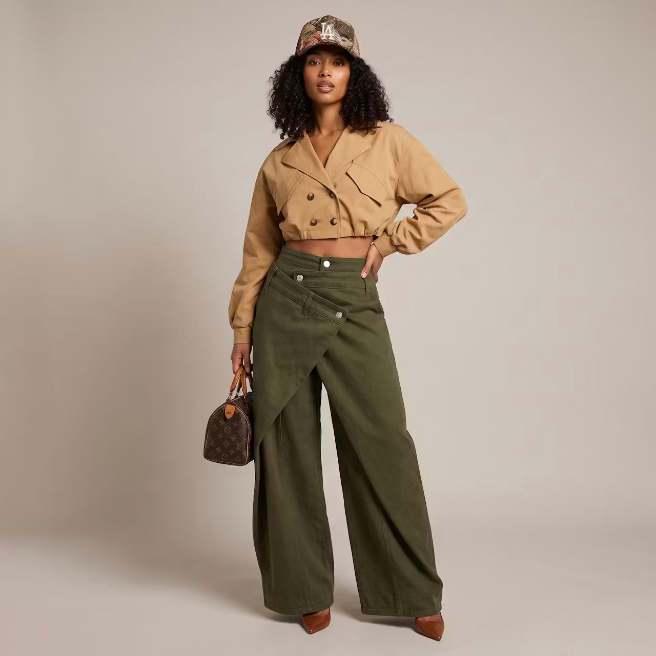 Naya Broek met Hoge Taille en Panelen