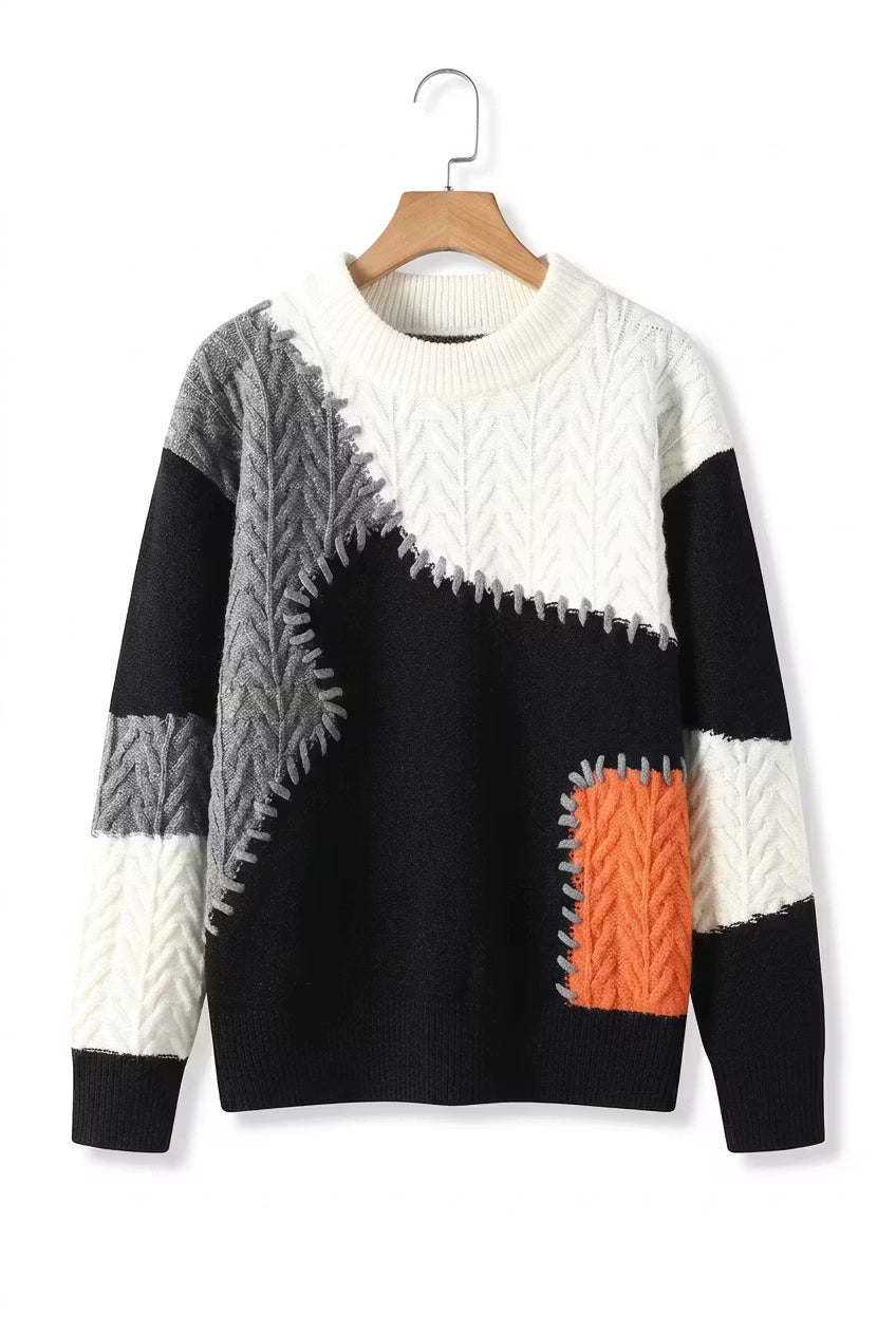 Evergrove Patchwork Knit Sweater