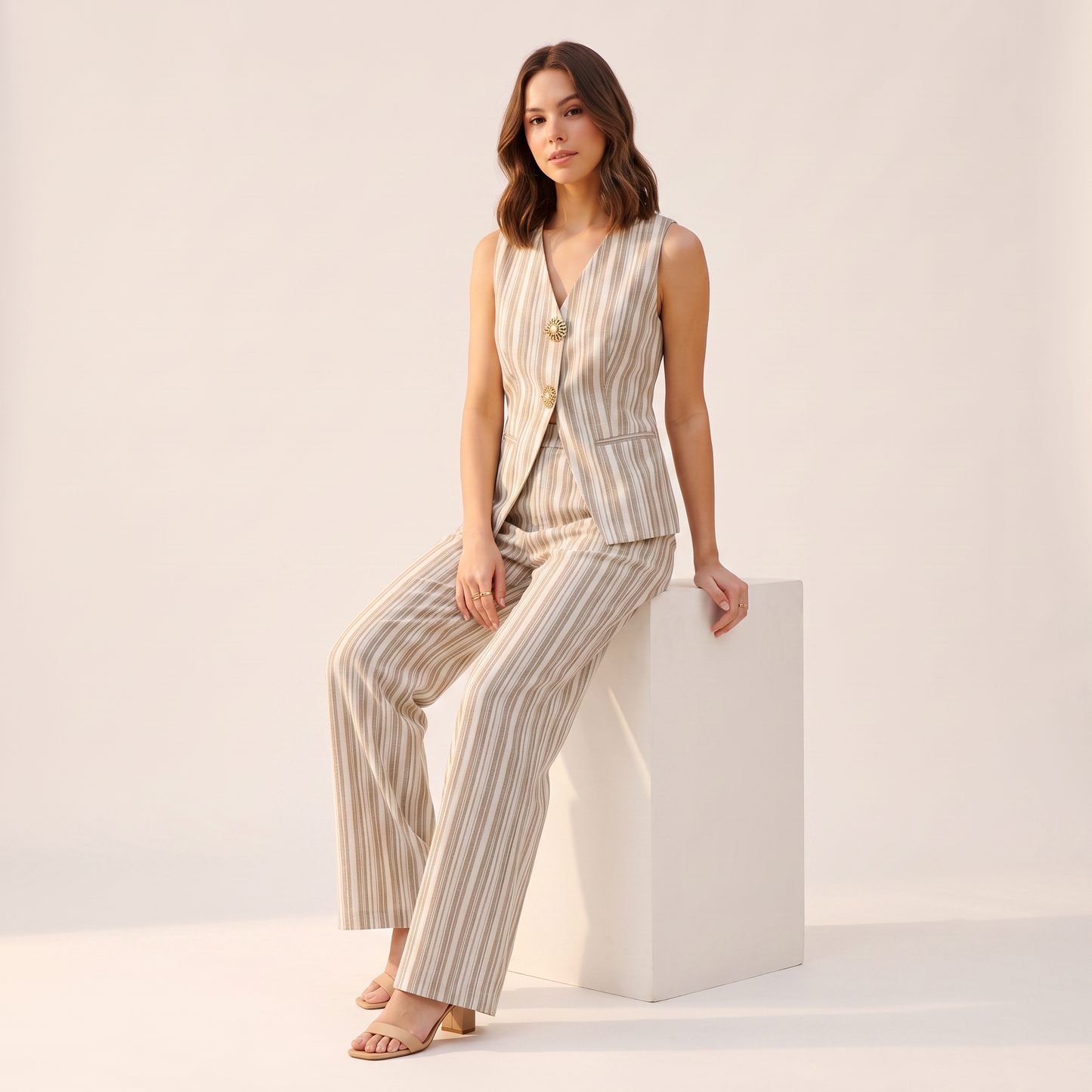 Sara jumpsuit met linnenmix