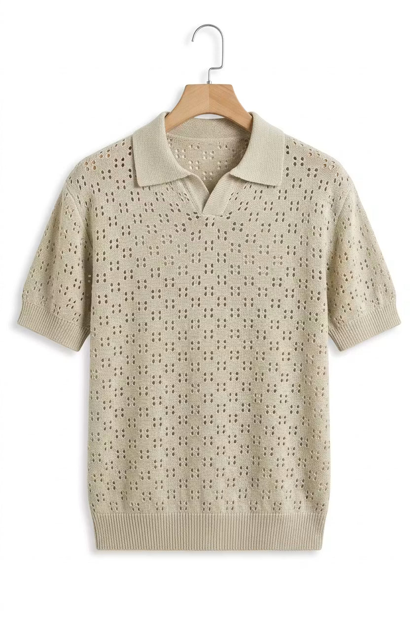 Riviera Perforated Tencel Polo