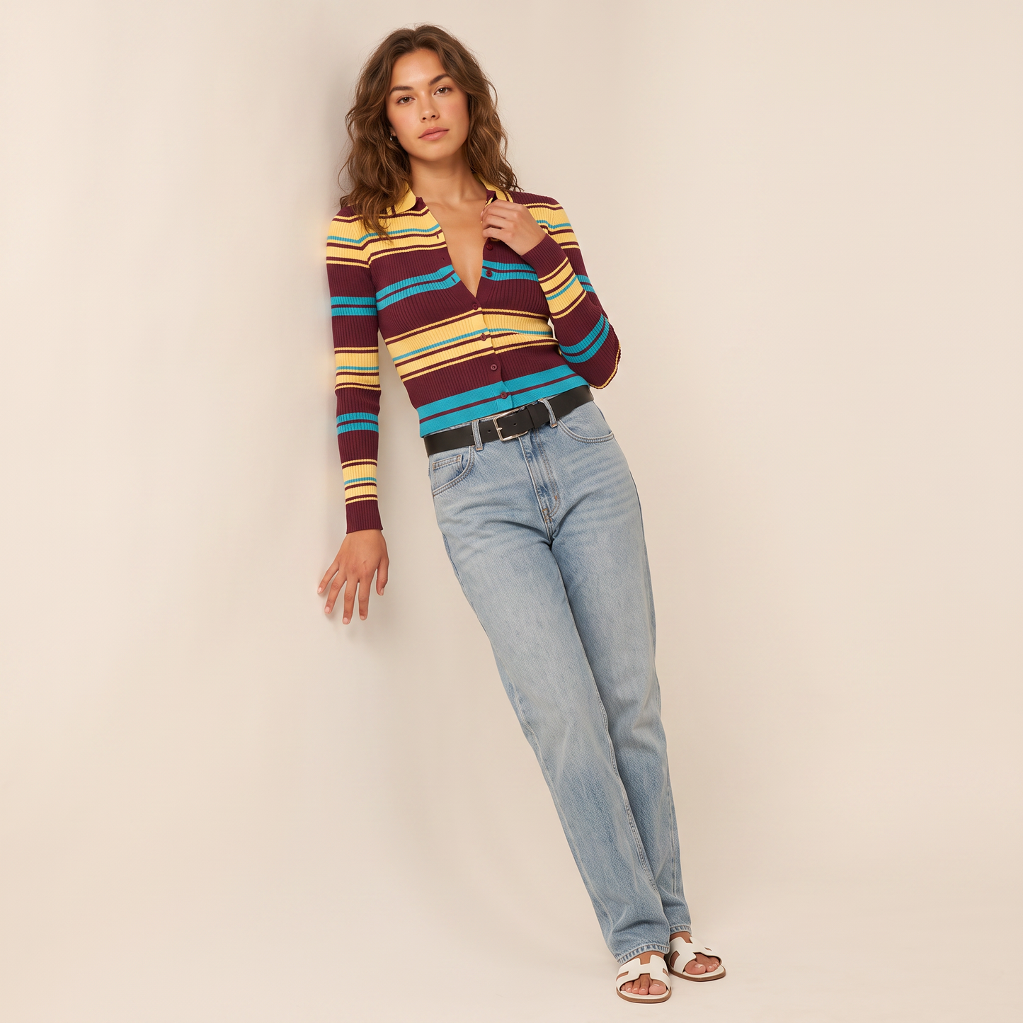 Maris vest met meerkleurige strepen