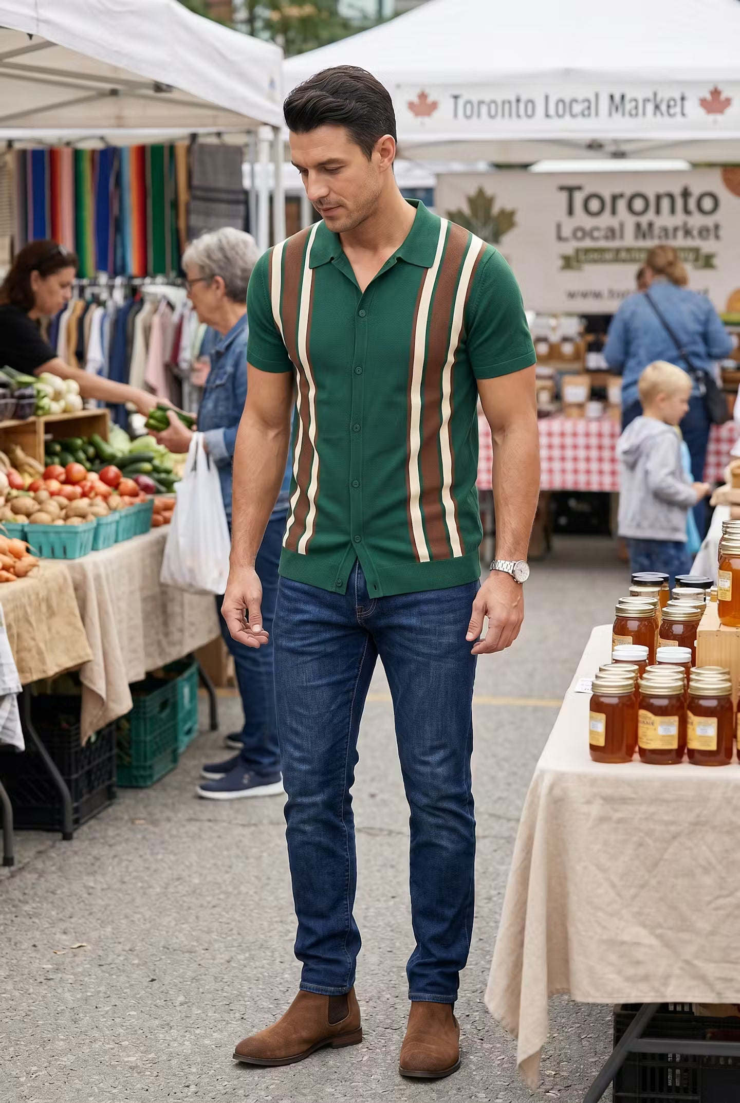 Monroe Stripe Knit Shirt