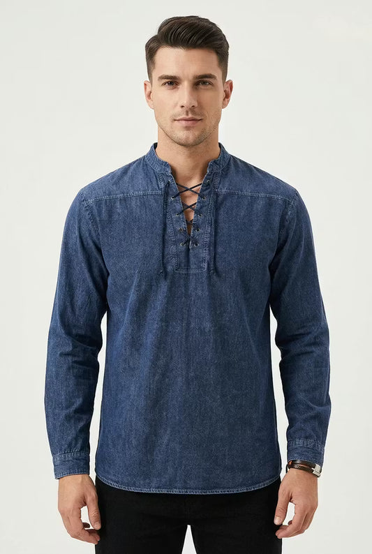 Harborline henley overhemd met veters