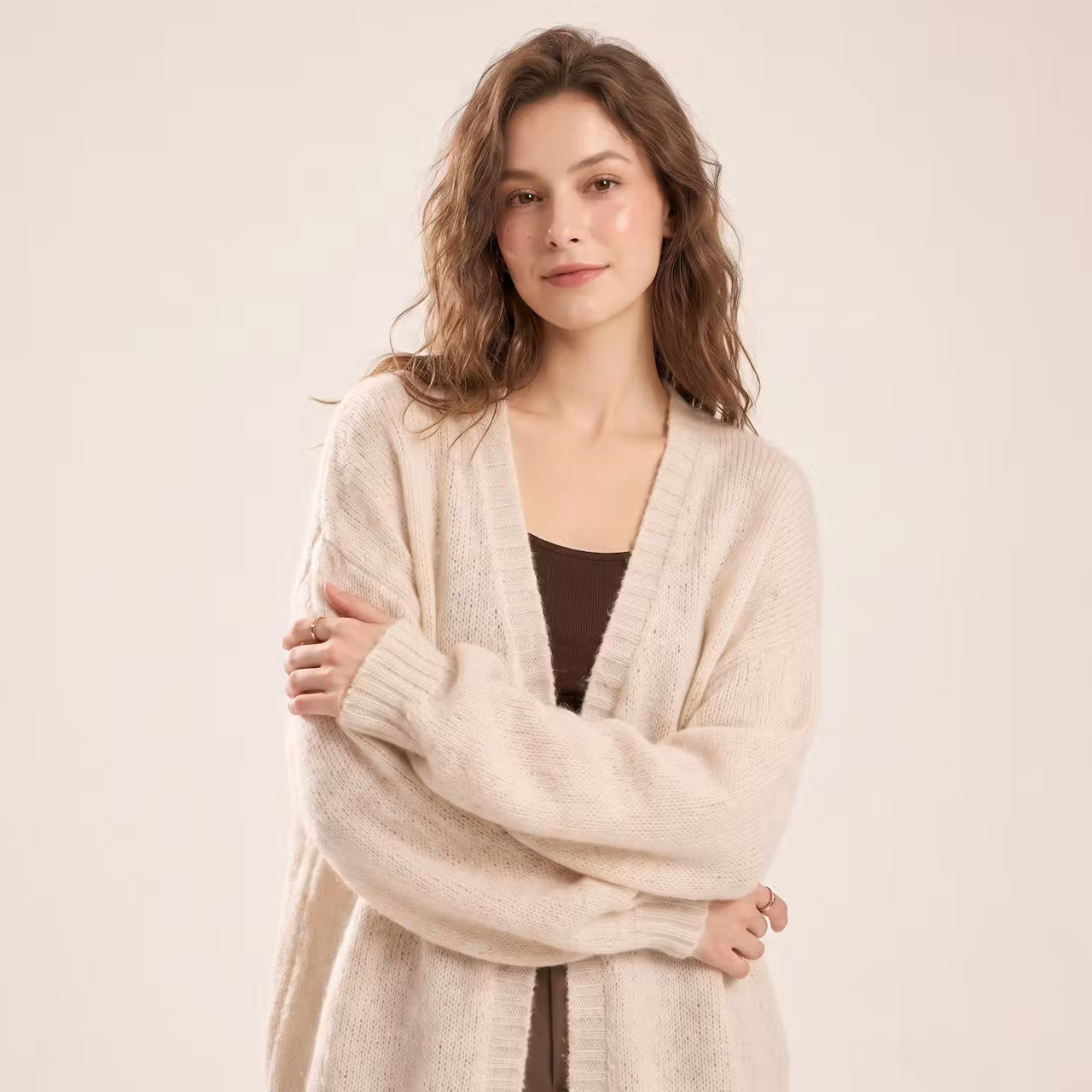 Mara Gebreid Vest met Ruime Pasvorm