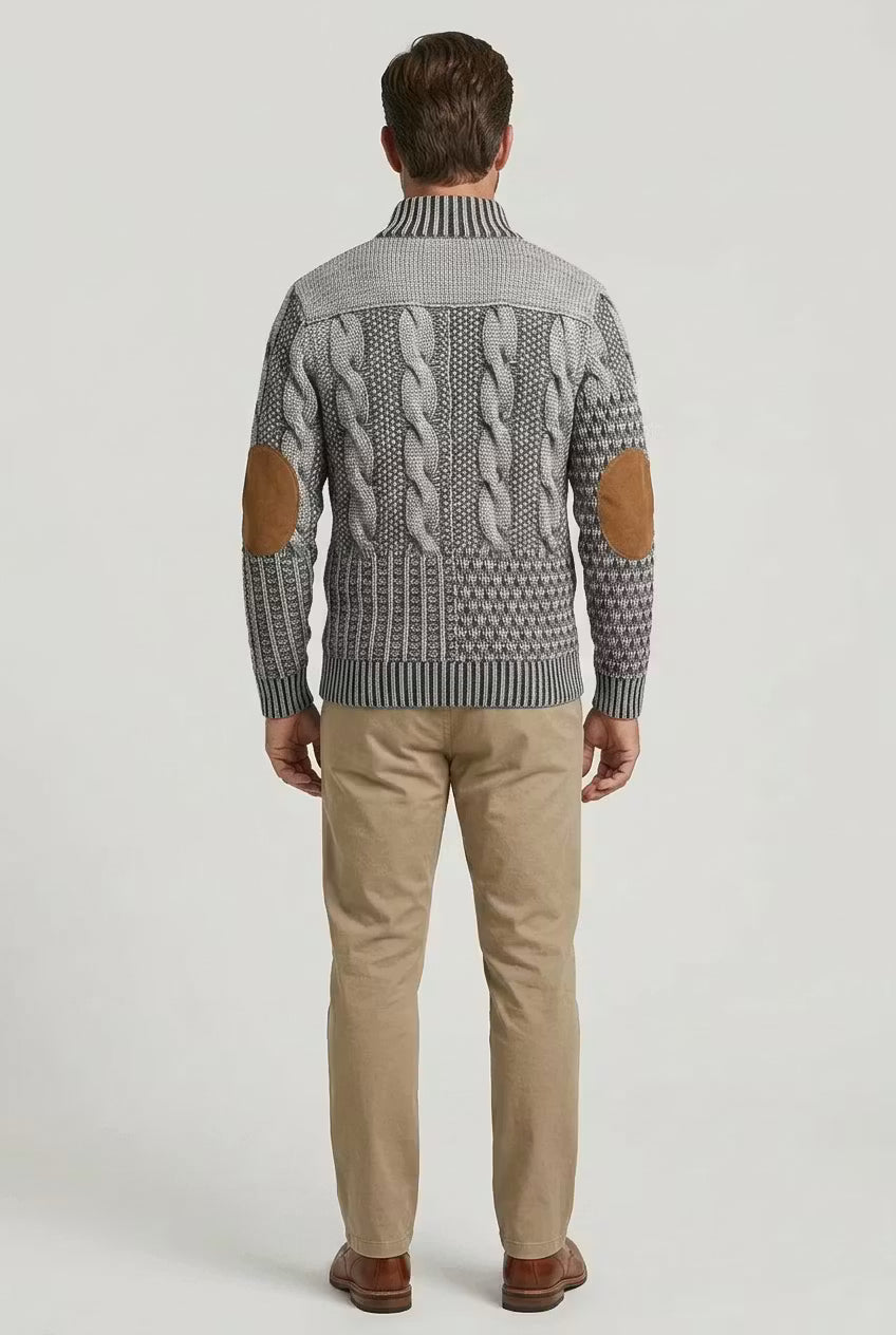 Textured Cable Knit Men’s Pullover