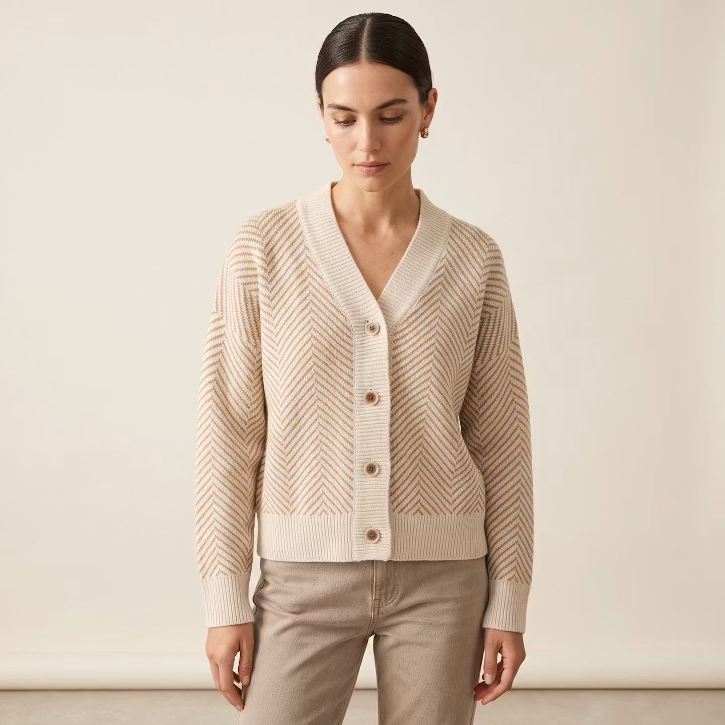 Élodie Chevron Cardigan