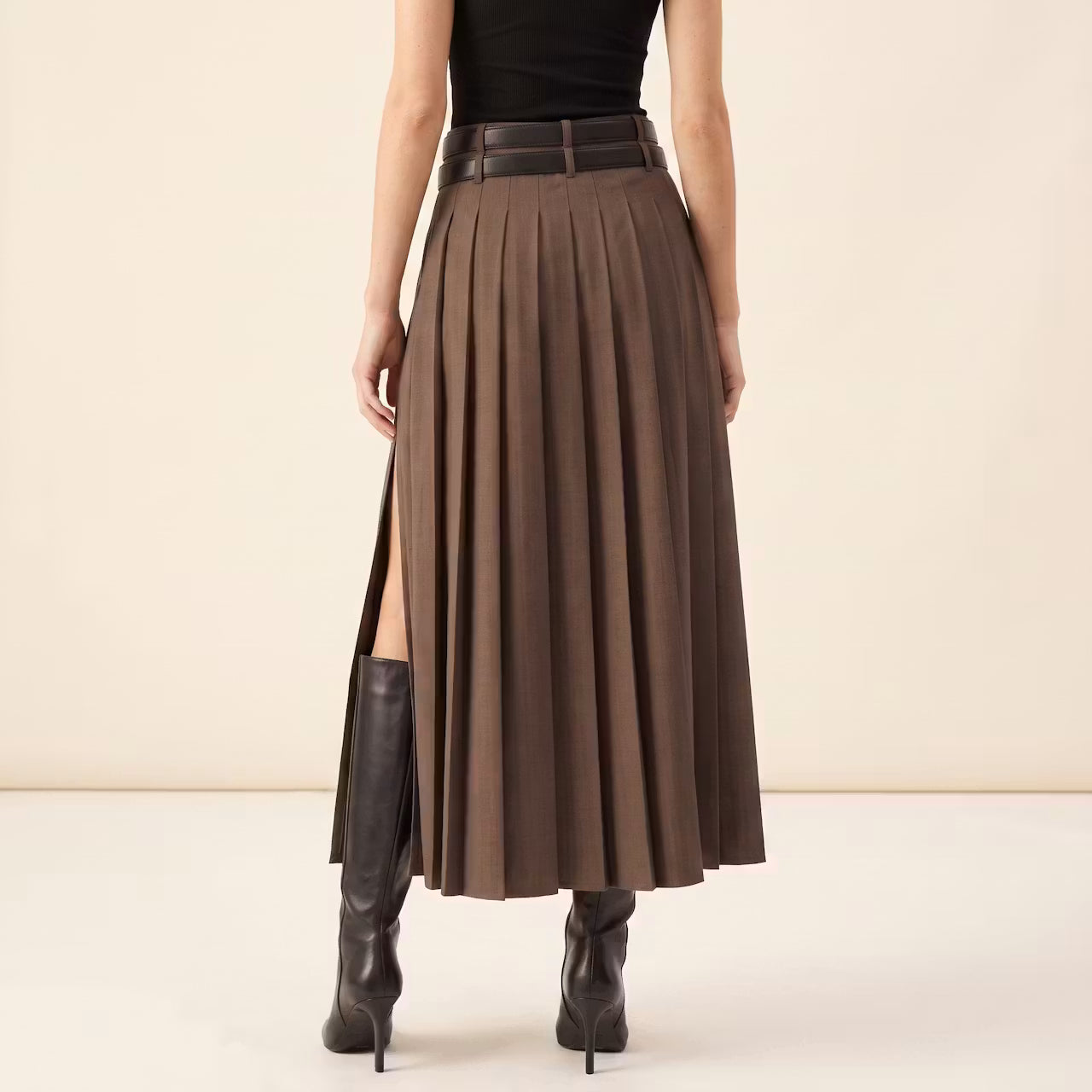 Maren Geplooide Midirok met Split