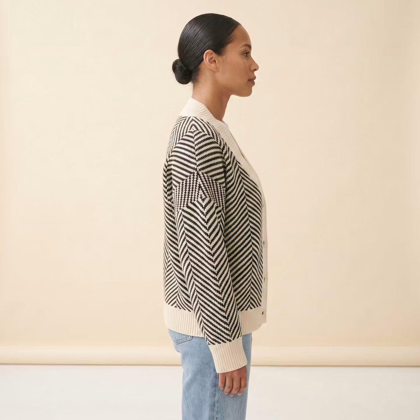 Élodie Chevron Cardigan