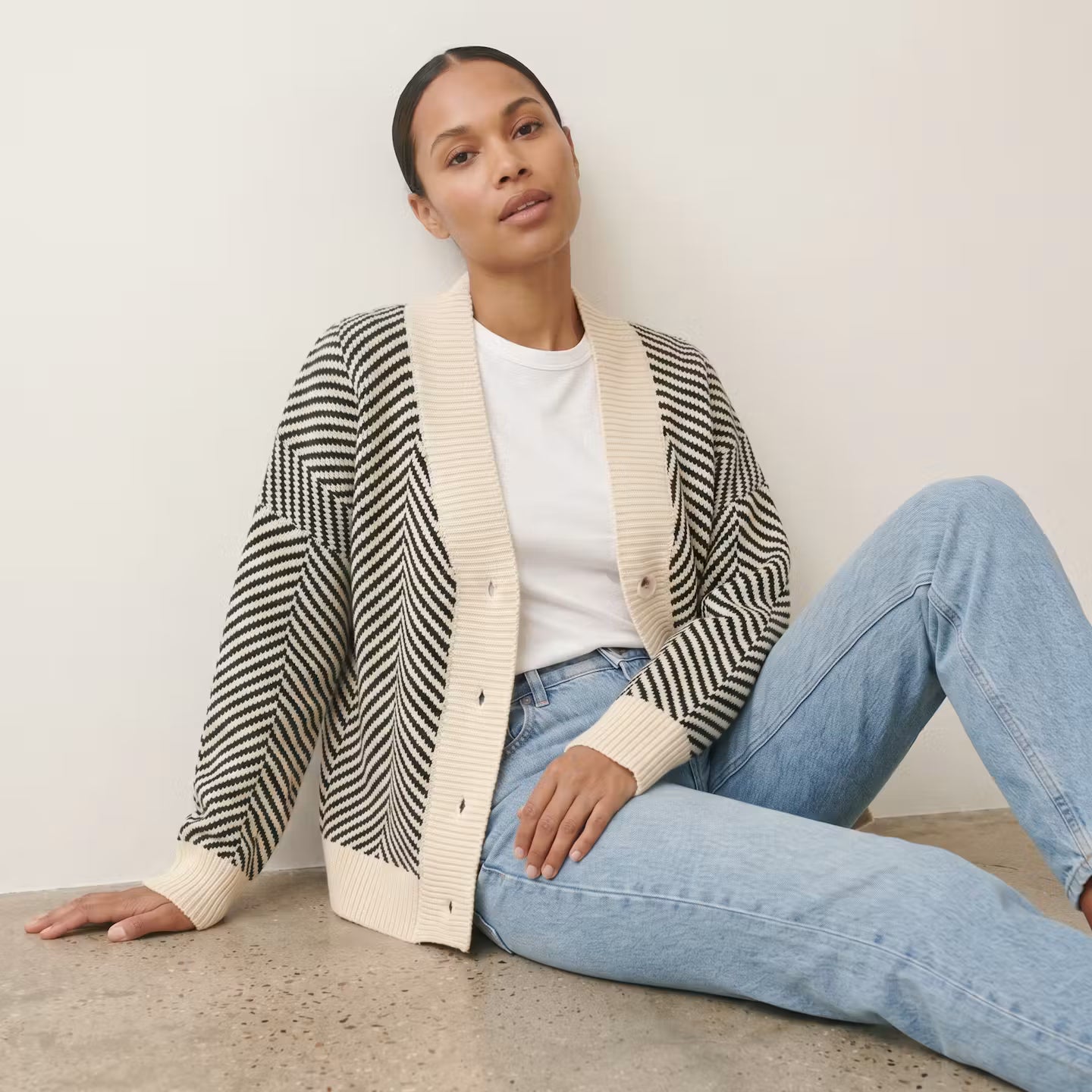 Élodie Chevron Cardigan