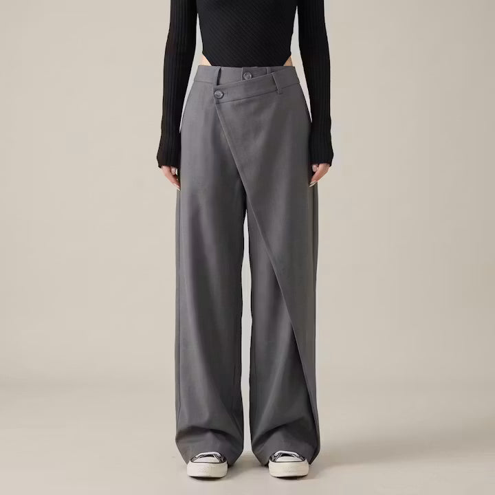 Sloane asymmetrische broek met wijde pijpen