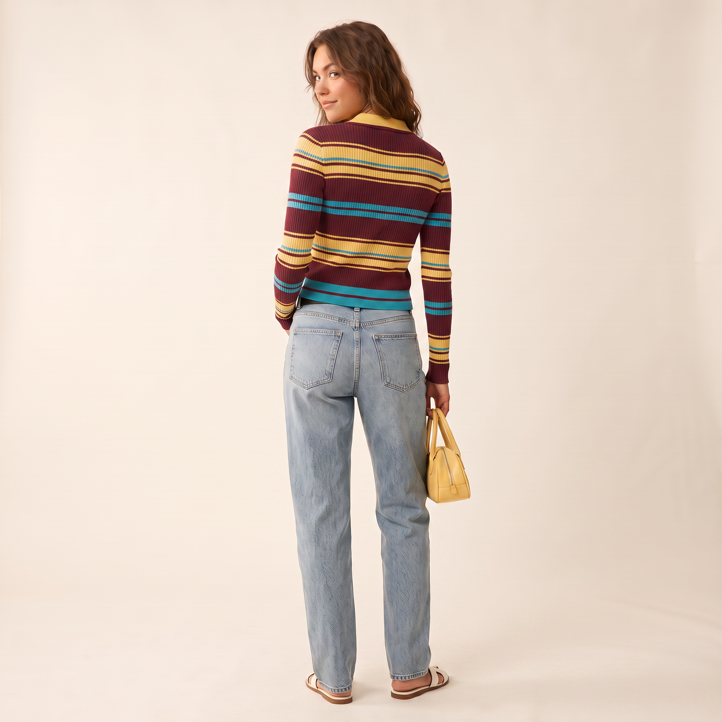 Maris vest met meerkleurige strepen