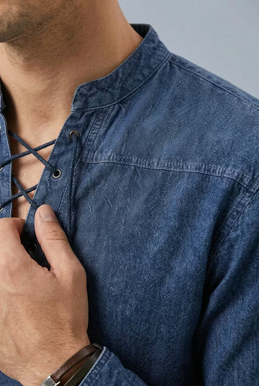 Harborline Lace-Up Henley Shirt
