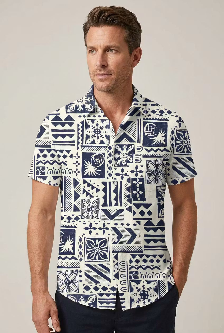 Tidal Mosaic Camp Shirt