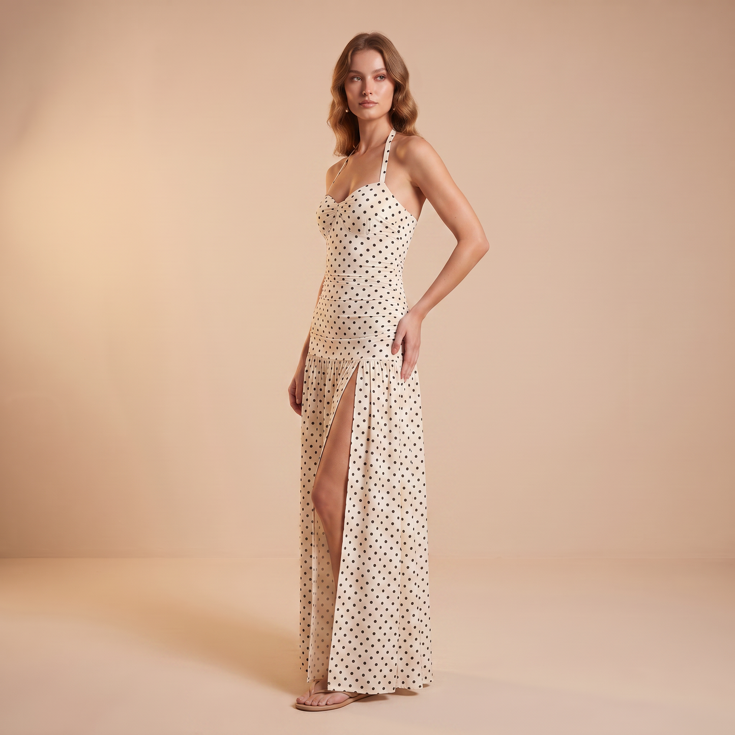 Sienna maxi-jurk met halternek