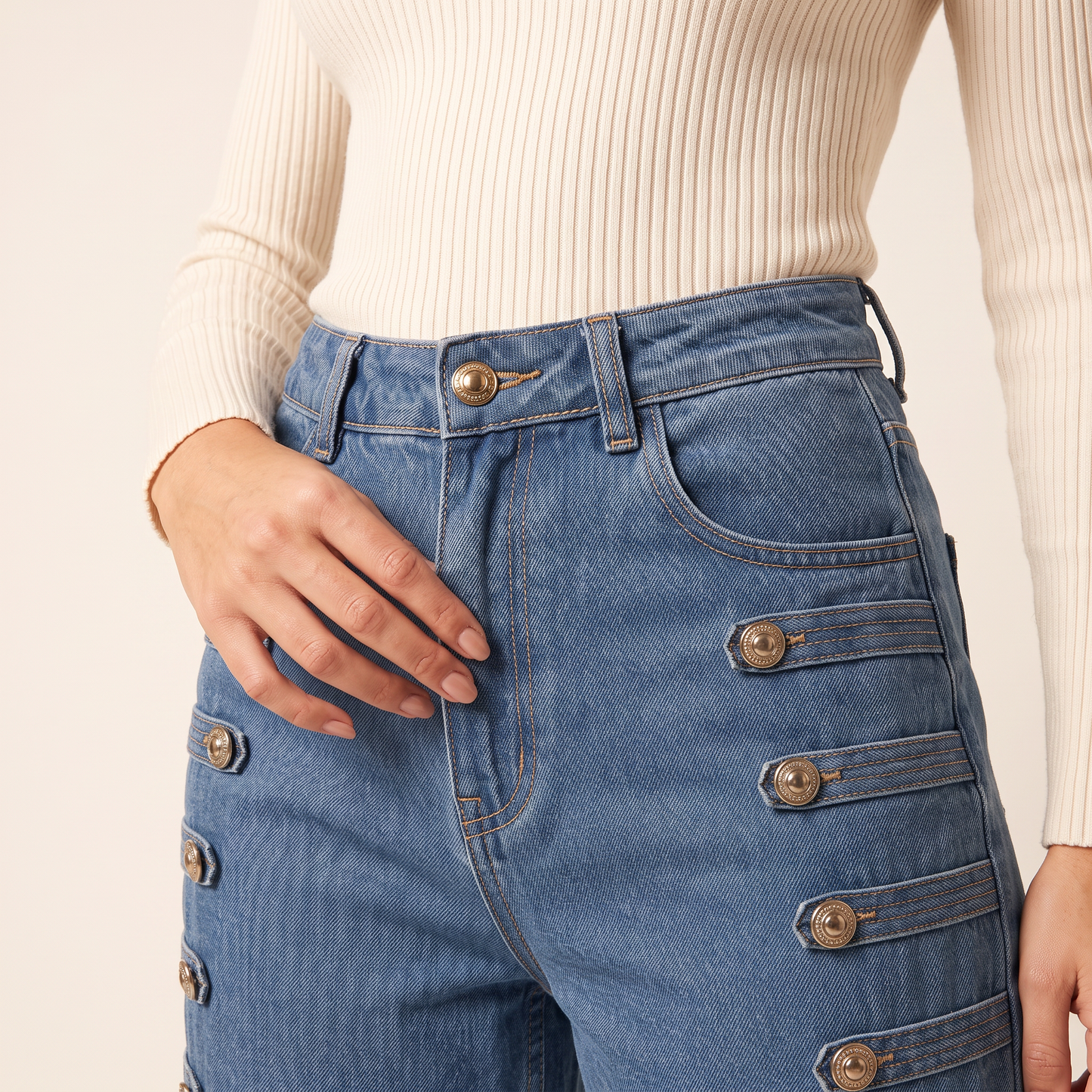 Arden gewassen jeans met rechte pijpen