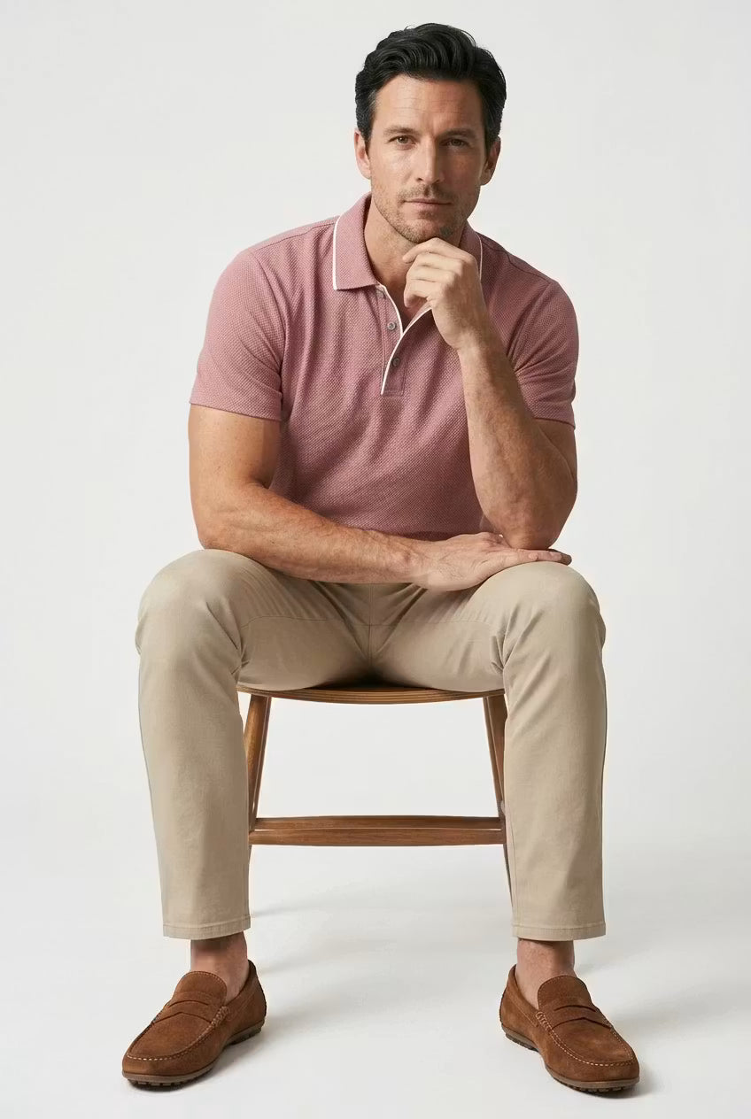 Micro-Pattern Modern Knit Polo