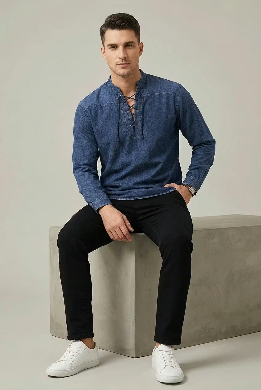 Harborline Lace-Up Henley Shirt