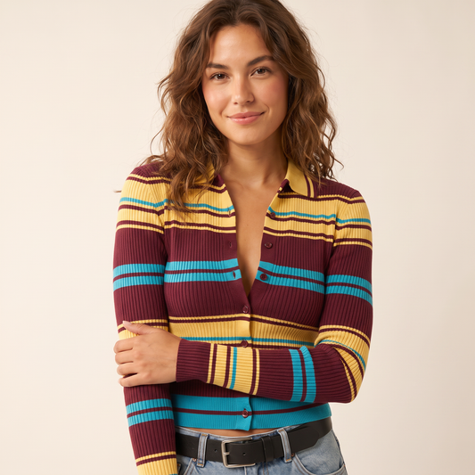 Maris vest met meerkleurige strepen