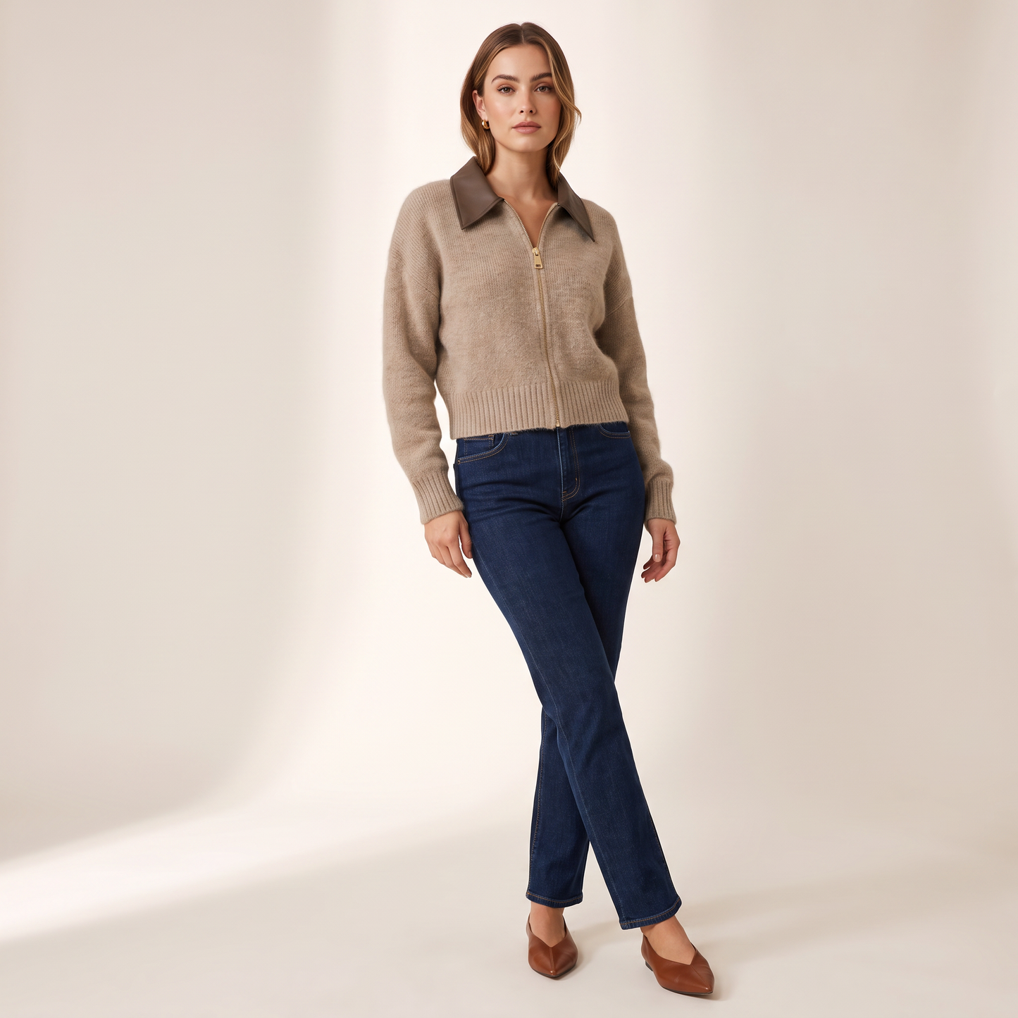 Isolde kort cashmere vest met rits