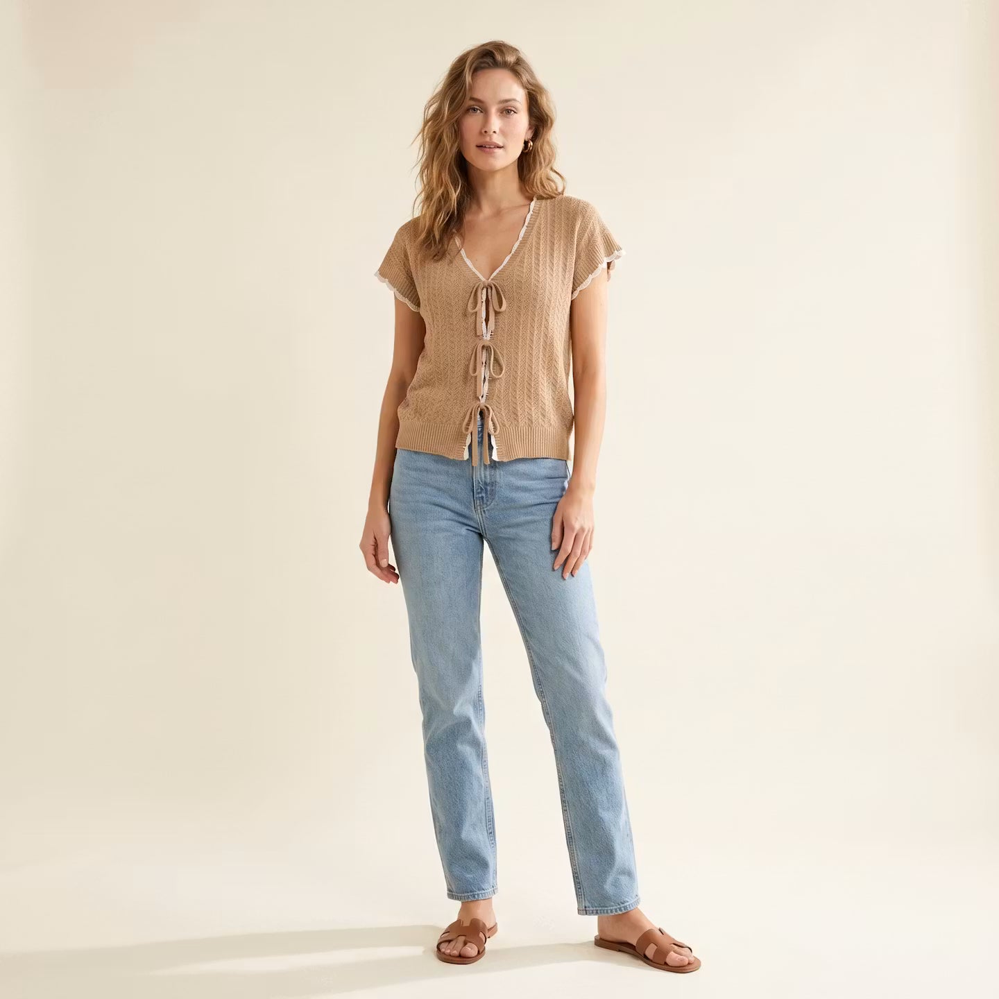 Noelle Tie Knit Top