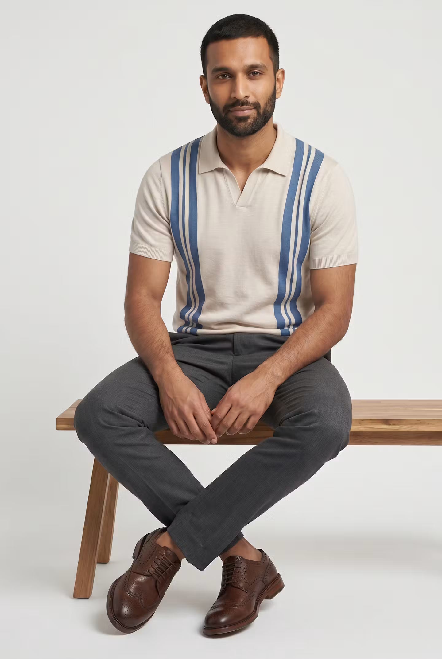 Ainsley Stripe Knit Polo
