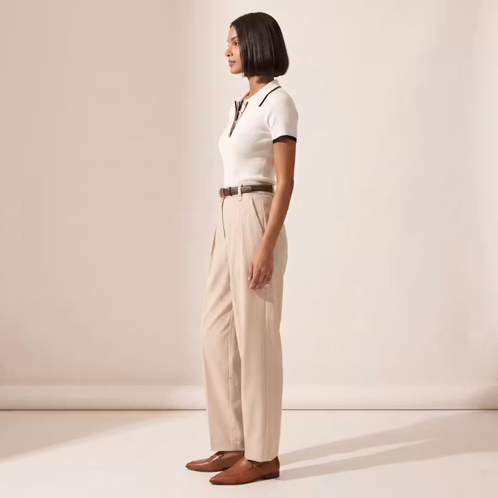 Elise Gebreide Polo met Contrasterende Bies
